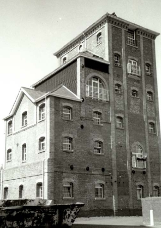 The tower brewhouse of the Eagle Brewery, Colchester, now converted into private dwellings.