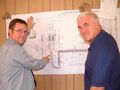 Krones engineer Tom Earley with John Kelly
