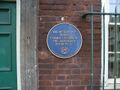 At 42 St Mary's Gate is a blue plaque installed by the Chesterfield Civic Society. Courtesy Steve Peck 2006.