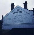 1977: The side wall of the former Robin Hood, 63 Rochdale Road, Bury. This wonderful lettering was later removed.