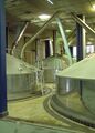 23.5t is mashed into each of four brewing streams every six hours. There are Steels mashers into three mash conversion vessels with a stepped infusion from 63oC before transfer into these kieves for lautering. There are three 12m Balfour tuns and a pair of 10.2m diameter vessels in tandem