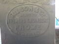 The makers plate on the masher - Wilson & Co of Frome in Somerset