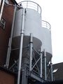 Two spent grains silos - two these days as the law demands they must be in place cleaned