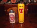 A 1937 and 2001 can of Tennents