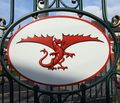 The brewery logo on the gates