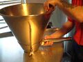 The hydrator cone (upside down). A typical mash is 700kg