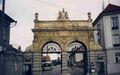 The front gates of the Pilsner Brewery in the 1990s.