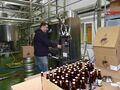 Brewery boss Alex Troncoso filling 330ml bottles