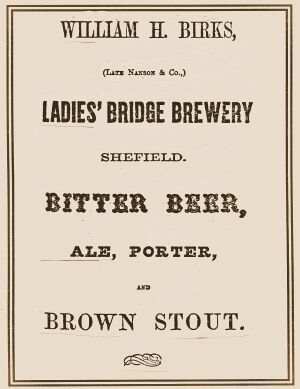 Birks Ladies Bridge Brewery Sheffield Ad 1874.jpg