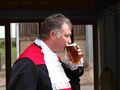 At the brewery opening ceremony, the quality of the beer was assessed by the Ale taster from the local Court Leet