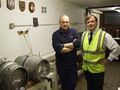 Brewer John Reed and MD Philip Lewis in the sample cellar