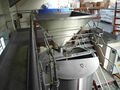 Grist hopper and mash tun; 450 - 500 kg are mashed for each brew