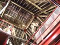 A view up into the brewhouse roof