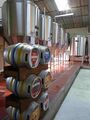 Fermenters with liquor tanks at the end