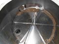 Inside the 1000kg mash tun by Bedford Stainless